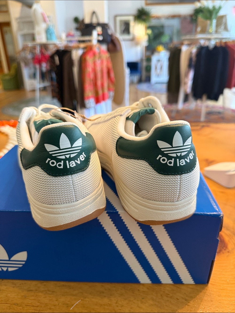 adidas Rod Laver Sneakers in White and Green